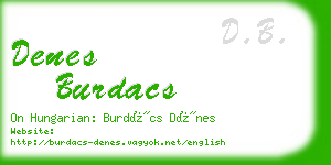 denes burdacs business card